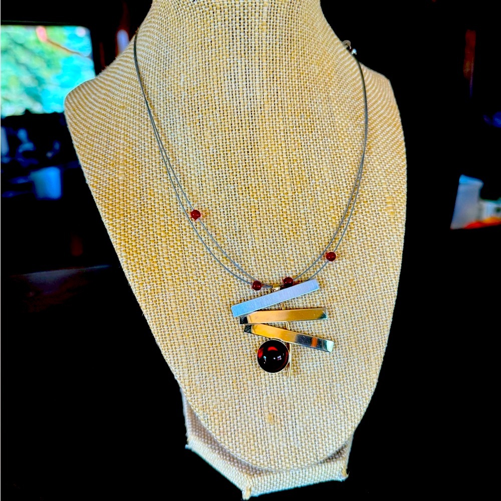 Christophe Poly vintage abstract necklace. Highly collectible!!